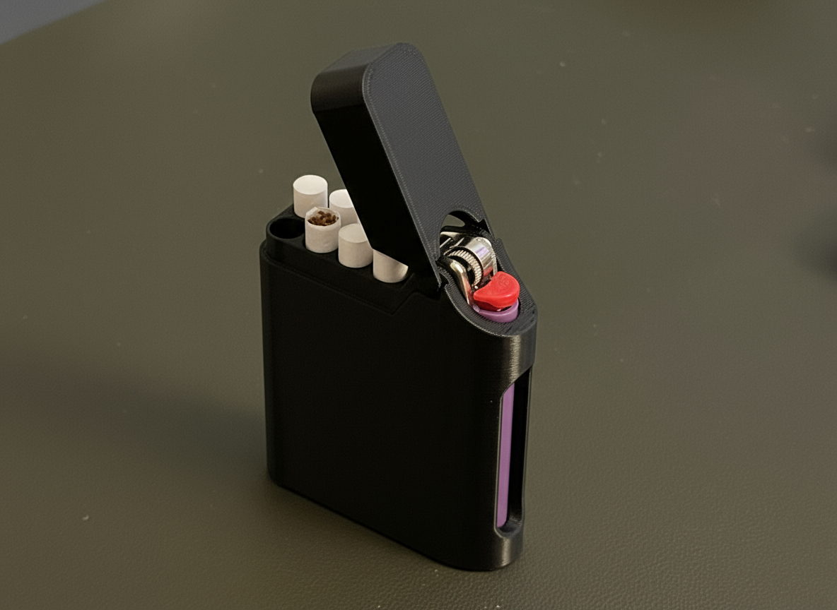 Étui à cigarettes et briquet